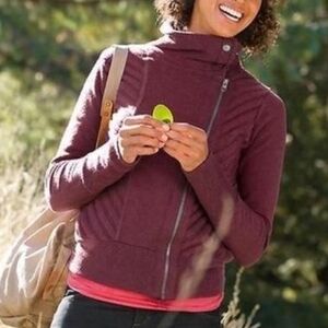 Athleta Wool Blend Mission Moto Zip Up Cardigan Sweater Jacket
